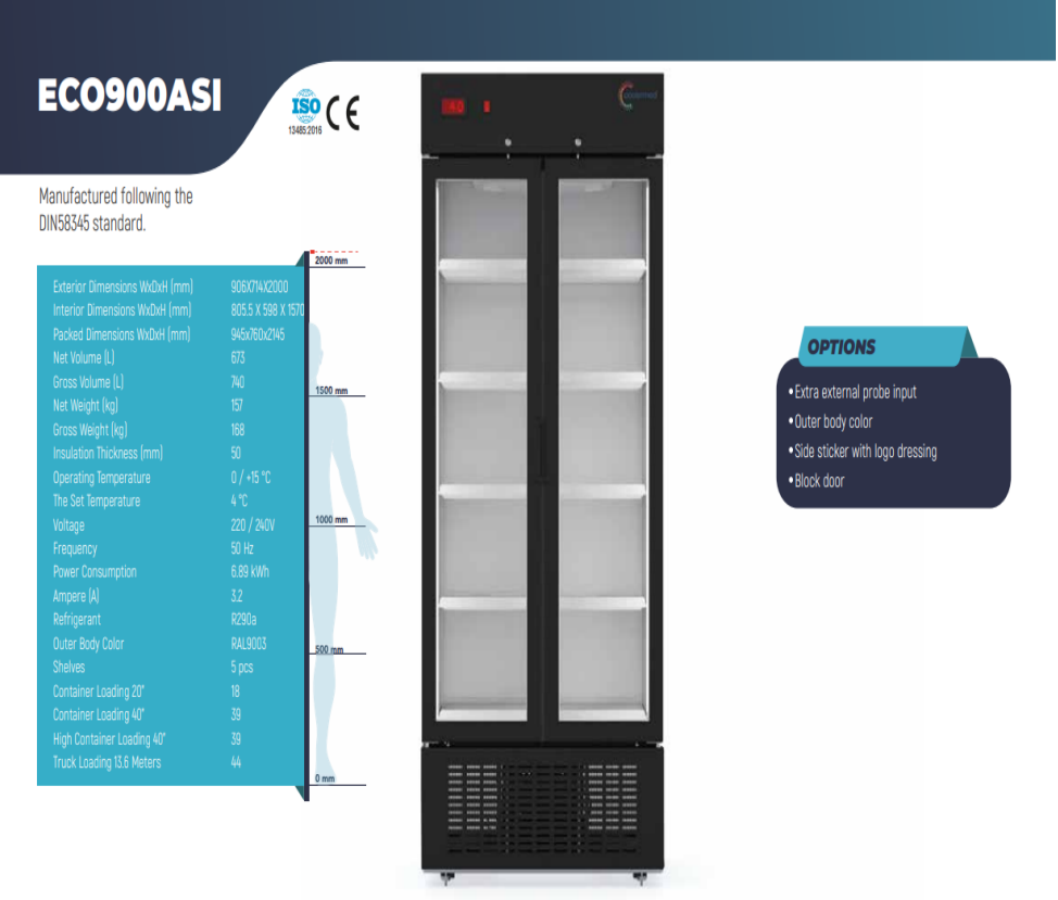 Réfrigérateur de laboratoire ECO900ASI